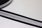 elastische Glam Stripes - schwarz/weiß/silber Lurex - 2,5 cm